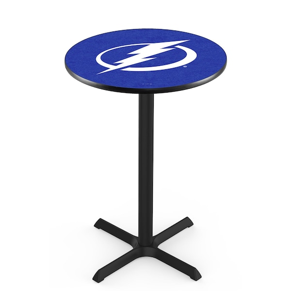 42" Blk Wrinkle Tampa Bay Lightning Pub Table, 36" dia. Top