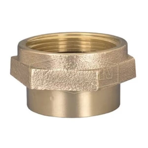 Double Hex Female Nipple, 2-1/2 in, Brass, Female NST NH, Domestic