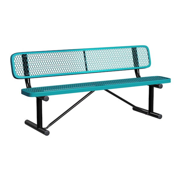 Bench/Back, Portable, 6ft., Teal