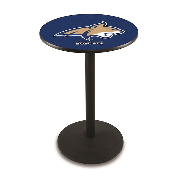 42" Blk Wrinkle Montana State Pub Table, 36" dia. Top
