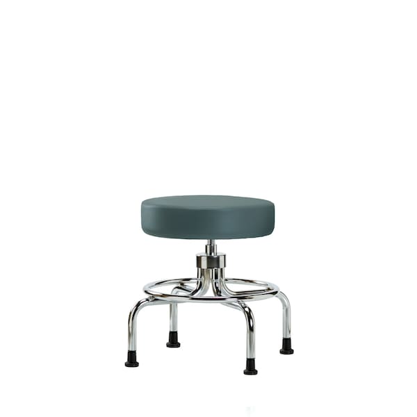 Screw-Lift Stool, Vinyl, CR, Glides, Blu
