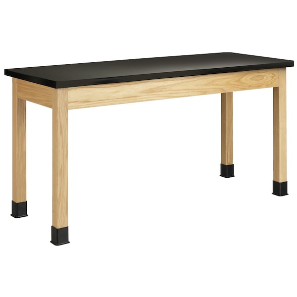 Rectangle Table, 60" W, 62" L, 36" H, ChemGuard Laminate, black