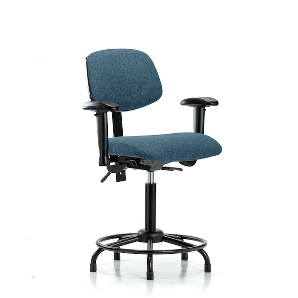 Chair, Fab, Med Bench, RT Tilt AA Glide, Blu, 6-Way Adjustable, 22" to 29" Height, Blue
