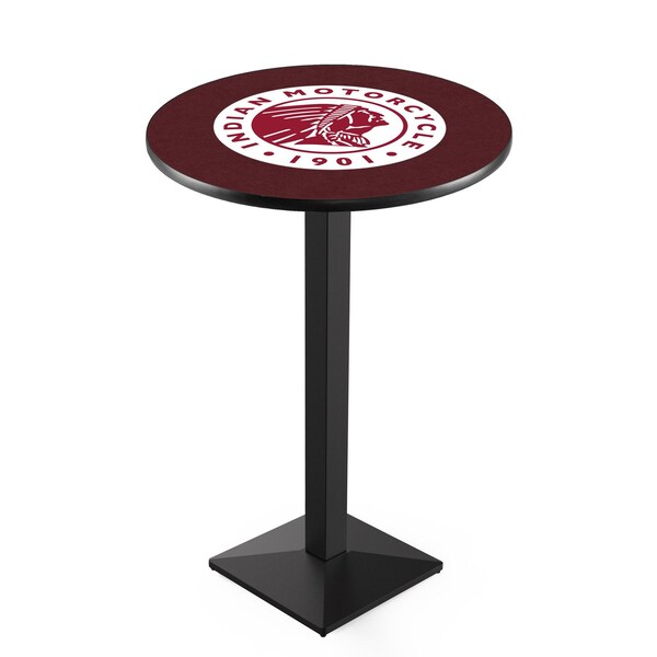 42" Blk Wrinkle Indian Motorcycle Pub Table, 36" dia. Top