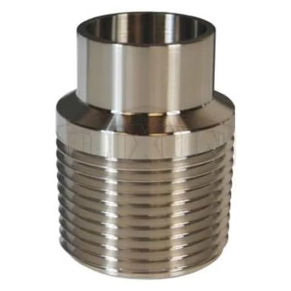 Weld Adapter, Series: B19WB, Adapter, 2-1/2 in Nominal, MNPT x Weld Adapter, 0.065 in Thickness, 304