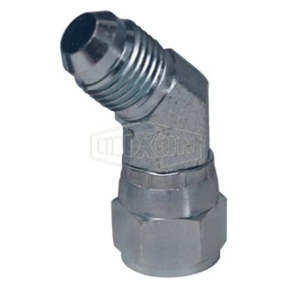 Hydraulic Tube Elbow, 1-5/8-12 Nominal, 37Deg Female JIC Swivel x 37Deg Male JIC Flare, Steel, Domestic
