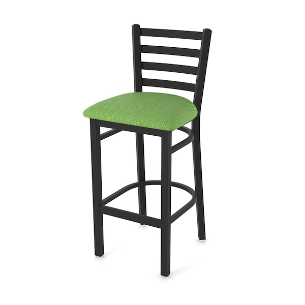 25" Stationary Counter Stool, Black Wrinkle, Graph Parrot Seat