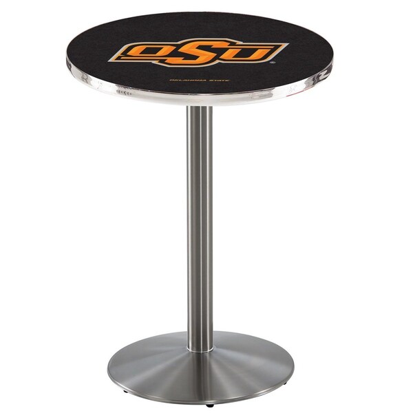 42" Stainless Steel Oklahoma State Pub Table, 36" dia. Top