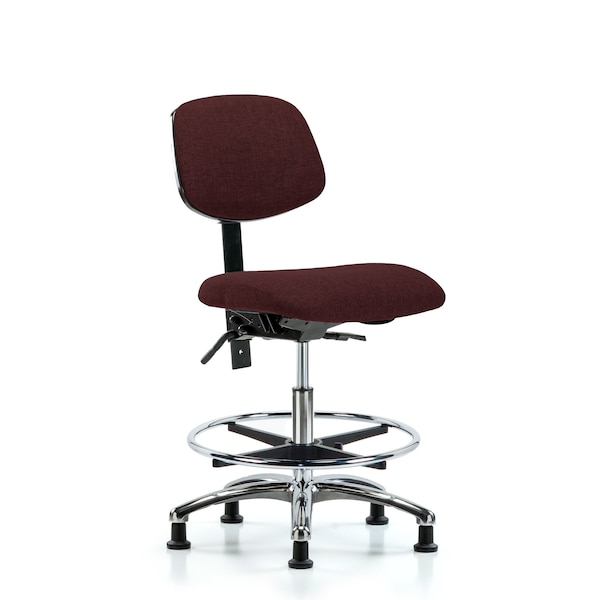 Medium Bench Chair Chair, Fab, Med Ben, Chr Tilt CF Glides, Bur, No Arms, 22" to 29" Height, Fabric