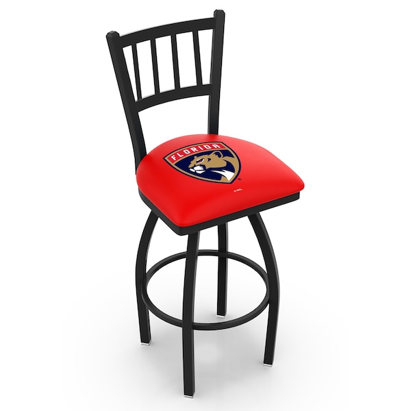 25" Blk Wrinkle Florida Panthers Swivel Bar Stool, Jailhouse Back