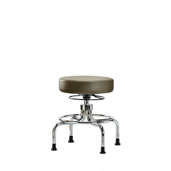 Vinyl Screw-Lift Stool, Med Bench, Glides, Taupe