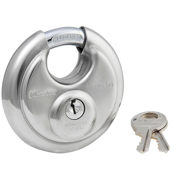 KD Stainless Steel 2-3/4 in. Discus Double-Locking Padlock with Shrouded 5/8 in. Shackle, Carded