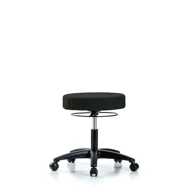 Desk Stool, Fabric, Casters, Blk