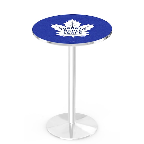42" Chrome Toronto Maple Leafs Pub Table, 36" dia. Top