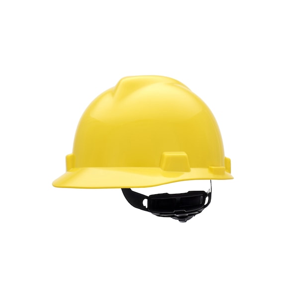 V-Gard Slotted Cap, HDPE, Fas-Trac III Suspension, Type I, Class E, Yellow (11in L x 8.7in W))