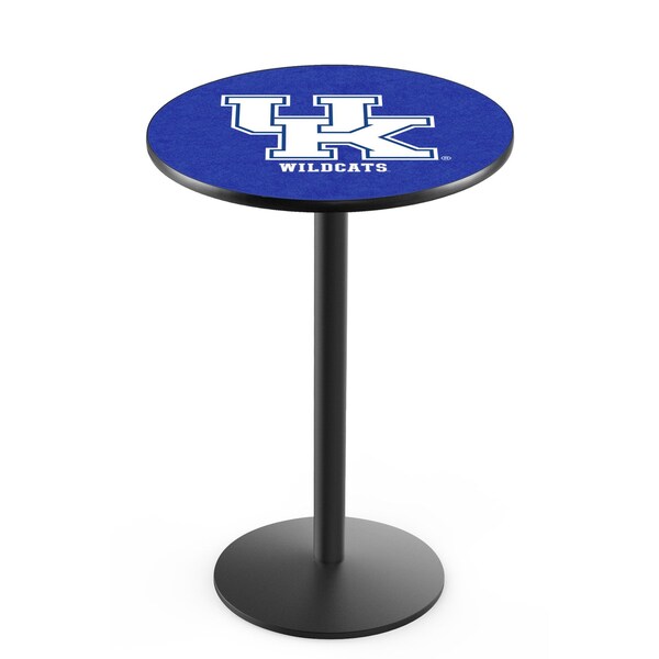 42" Blk Wrinkle Kentucky "UK" Pub Table, 36" dia. Top