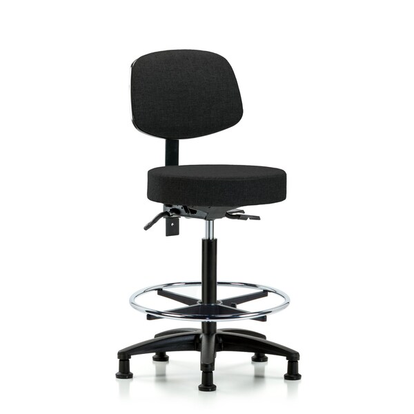 Bench Stool, Hi, Fab, Bk, Tilt, CF, Gld, Blk