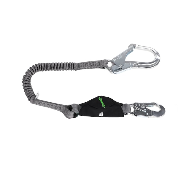 Lanyard, V-Series, Stretch, Single-Leg, Energy Absorbing, 6 ft, 36CL Large Snaphooks