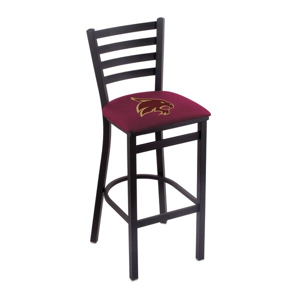 25" Blk Wrinkle Texas State Stationary Counter Stool, Ladder Back