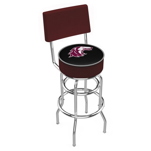 25" Chrome 2-Ring Southern Illinois Swivel Bar Stool, Back