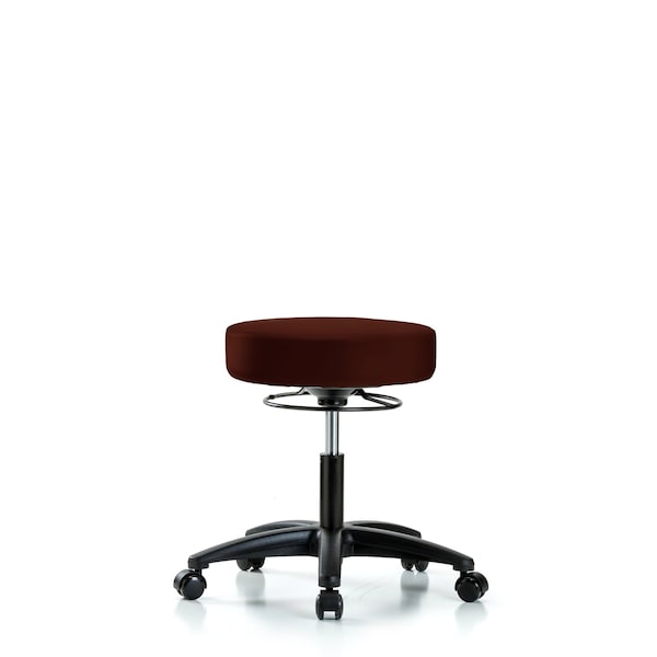 Desk Stool, Vinyl, Casters, Burg
