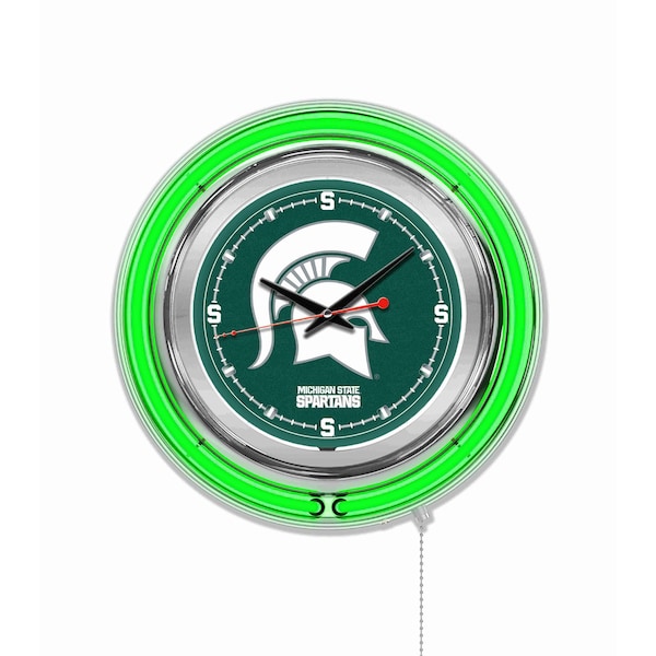 Michigan State University Double Neon 15" Clock