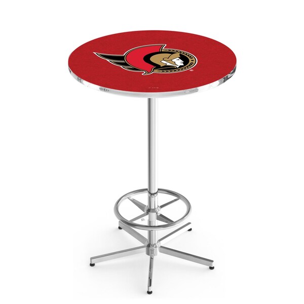 42" Chrome Ottawa Senators Pub Table, 36" dia. Top