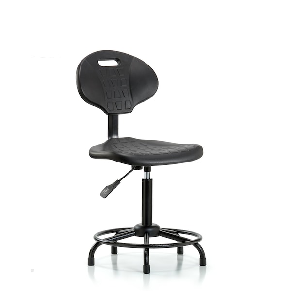 Erie Med Bench Chair, RT, Glides, No Arms, 22" to 29-1/2" Height, Black; Blue