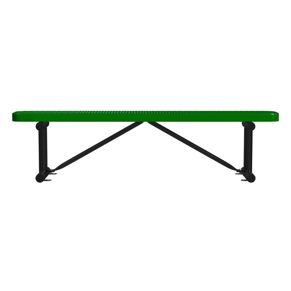 Bench w/o Back, Surface Mount, 6ft., Green
