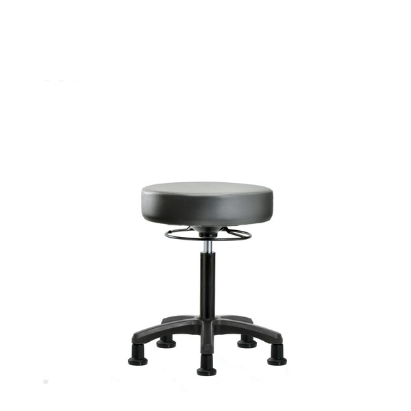 Vinyl Mini-Stool, Med Bench, Glides, Sterling