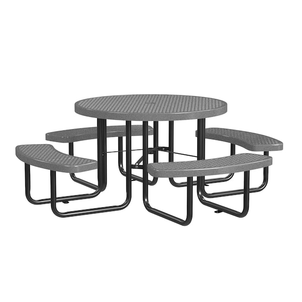 Round Picnic Table, Granite, In Ground Mount, 46 in
