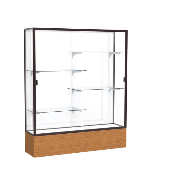 Floor Display Case 60x72x16, White, Dark Bronze