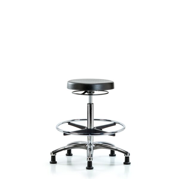 Bench Stool, Hi, Chrome, Poly, CF Glides