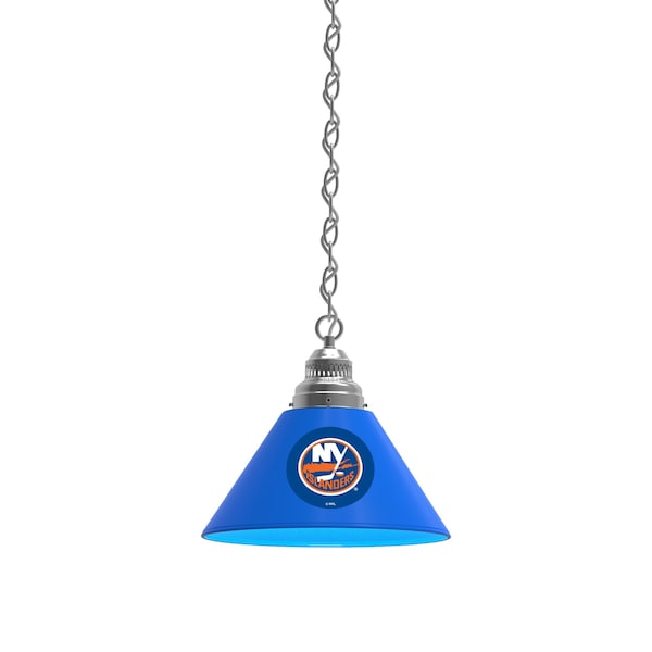 New York Islanders Pendant Light, Chrome Fixture