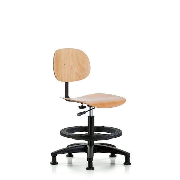 Chair, Wood, Med Bench, BF Glides, Wood, 17-1/2" to 25-1/4" Seat Height, Non-Marring Glides