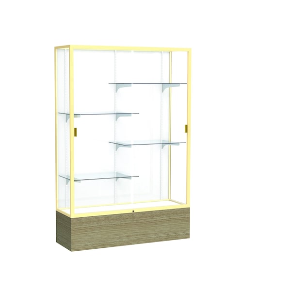 Reliant Floor Case, White Back, Champagne, 48"W x 72"H x 16"D
