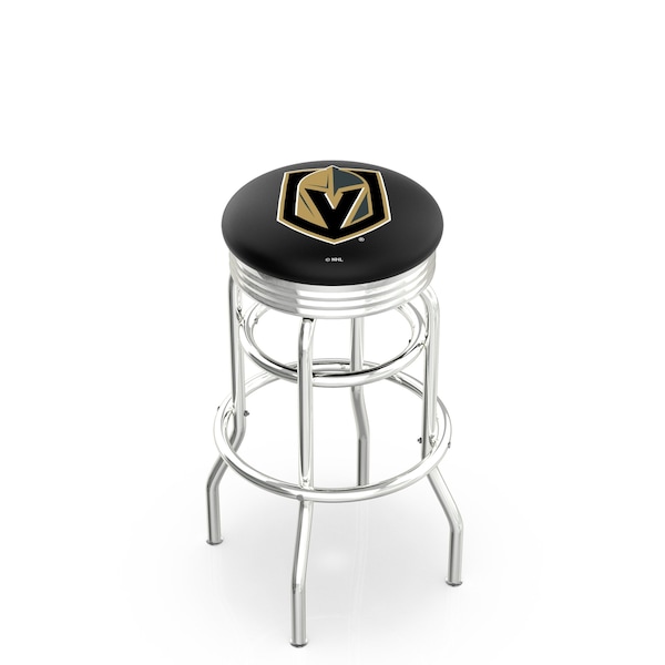 25" Chrome 2-Ring Vegas Golden Knights Swivel Bar Stool, Accent Ring