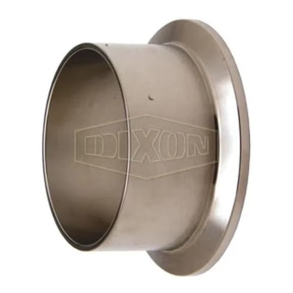 Long Weld Ferrule, 5 in Nominal, Clamp End Style, 316L Stainless Steel