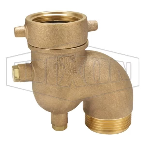 Automatic Drain Vent Valve, Female NH NST x Male NH NST End Style, 175 psi Pressure, Cast Brass Body