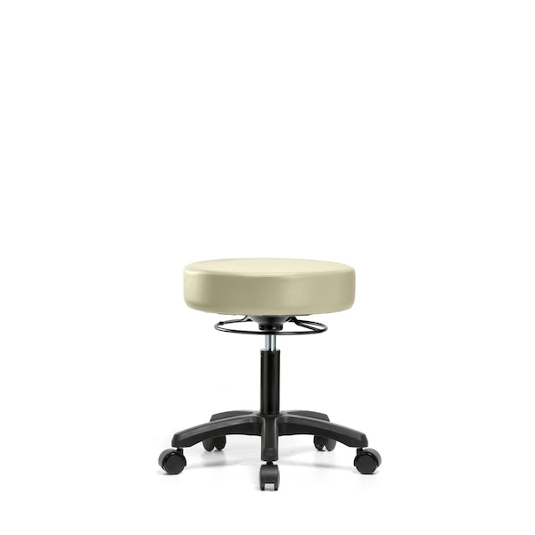 Desk Mini-Stools, Vinyl, Casters, Wht