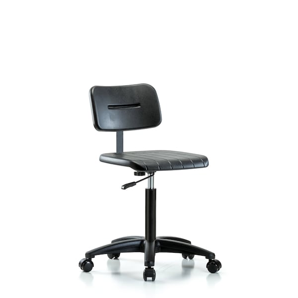 Basic Poly Med Bench Chair, Casters, Polyurethane, 19-1/2" to 27-1/2" Seat Height, Rolling
