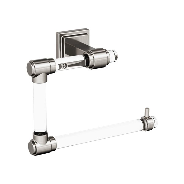 Glacio Clear/Brushed Nickel Contemporary 5-7/16 in 138 mm Length Towel Ring