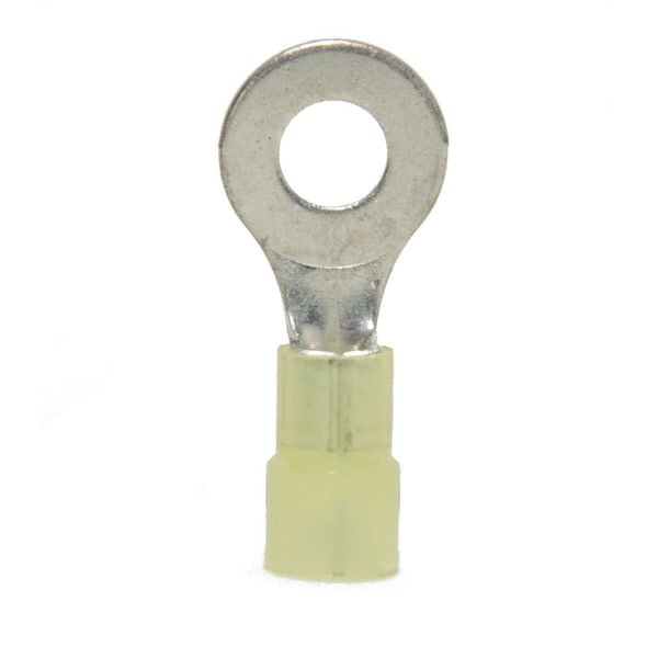 Ring Terminal, 1/4 in Stud Size, 10 AWG, 600 V, Nylon Insulated, 500 PK