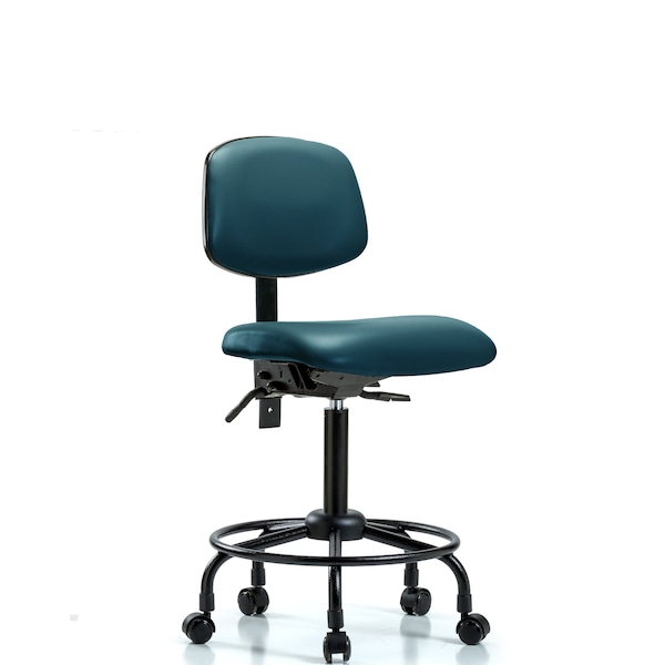 Vinyl Chair, Med Bench, Round Tube Base, Tilt, Casters, Royal