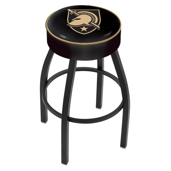 25" US Military Academy ARMY Cushion Seat, Blk Wrnkl Swivel Bar Stool