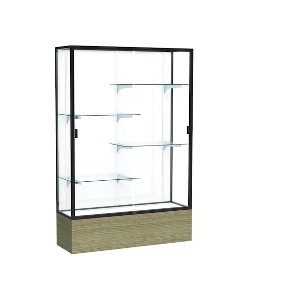 Reliant Floor Case, White Back, Dk. Bronze, 48"W x 72"H x 16"D