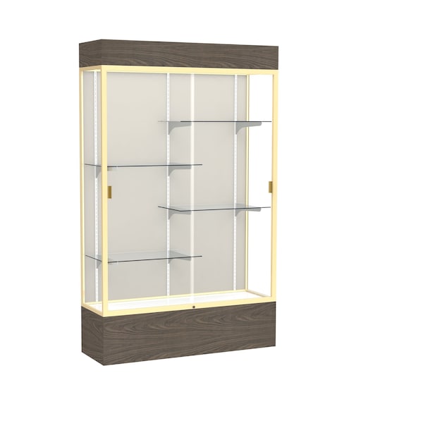 Lighted Floor Display Case 48x80x16, Plaque