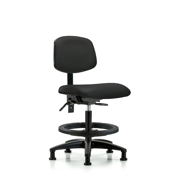 Chair, Vinyl, Med Bench, Tilt BF Glides, Blk, No Arms, 22" to 29" Height, Black