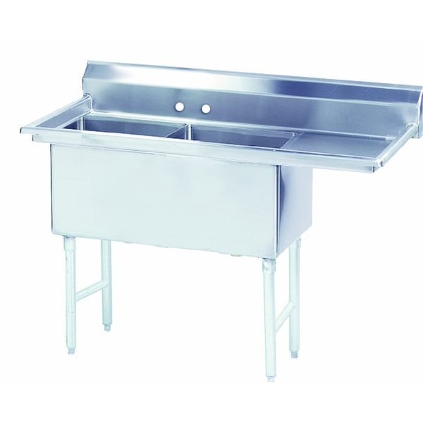 Fabricated Sink 2-compartment 24 in. right drainboard