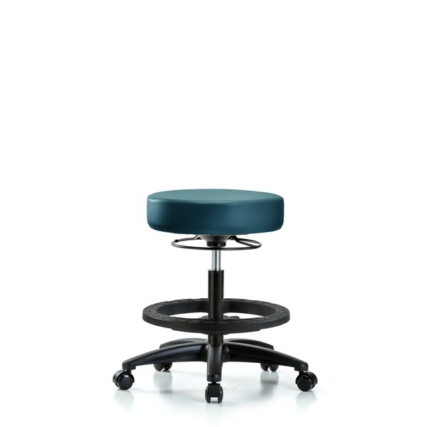 Vinyl Stool, Med Bench, Foot Ring, Casters, Royal